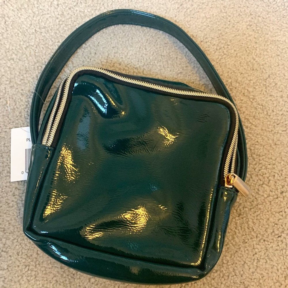 Faux Patent Leather Makeup Bag